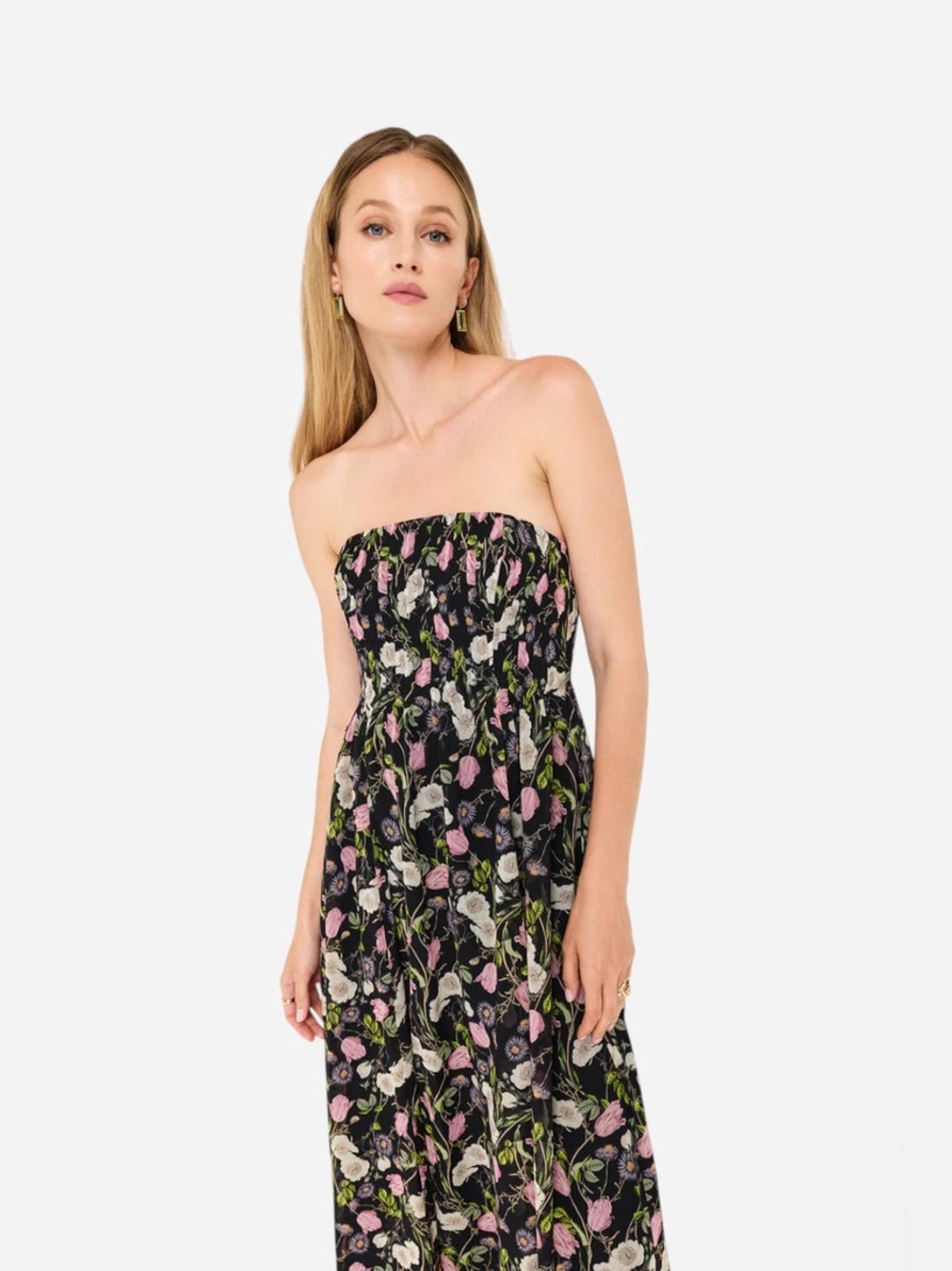 CAMI NYC Minoa Strapless Gown Midnight Gardens